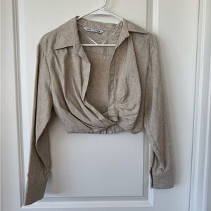 Zara Taupe Blouse